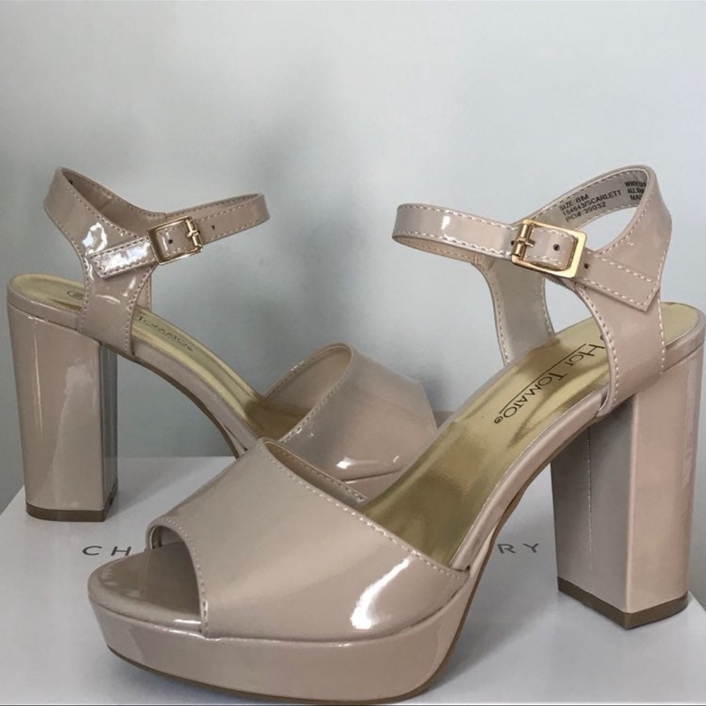 Nude Chunky Heels